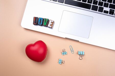 Love word made from colorful wooden alphabet letters
