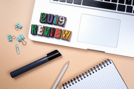 2019 Review. Financial reports, summary, achievement of goals, New Year conceptの写真素材