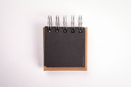 Notebook with black sheets of paper. Mock-up for design