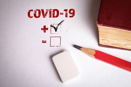 Positive COVID-19 test. Health care, emergency and quarantine conceptの写真素材