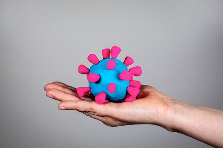 Symbolic model of coronavirus, that causes covid-19の写真素材