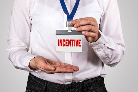 INCENTIVE. Motivate, inspiration and training concept. Something that encourages a person to do somethingの写真素材