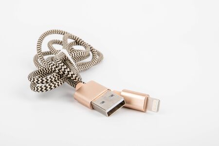 USB to Lightning cable. Phone accessory, charger and data transfer