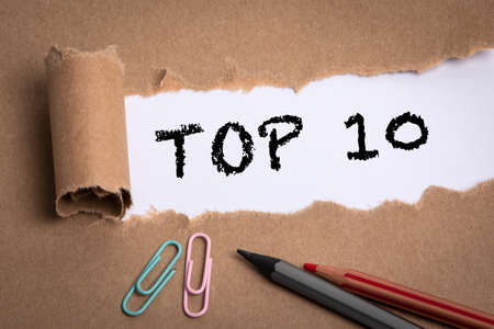 TOP 10. Torn cardboard on a white backgroundの写真素材