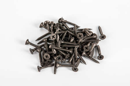 Black Plasterboard Screws on a white background