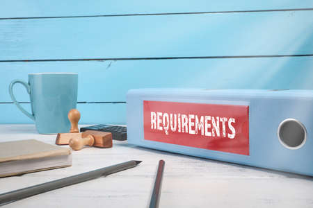 REQUIREMENTS, Business concept. Document folder on office deskの写真素材