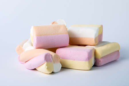 Colorful sweet tasty marshmallow on white background. Close-upの写真素材