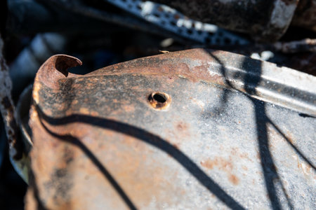 Rusty metal plate. Scrap metal and recycling