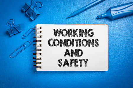 Working conditions and safety. Abstract office desk