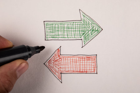 Directional arrows on a white background. Concept of choice