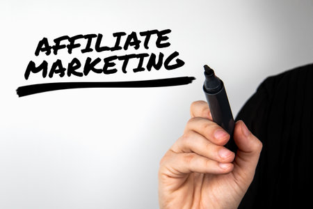Hand writing Affiliate Marketing with marker. Business conceptの写真素材