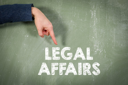 Legal Affairs. Text on a green chalk boardの写真素材