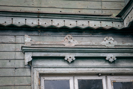 Vintage wood carvings for home decoration. Construction history and design elementsの写真素材