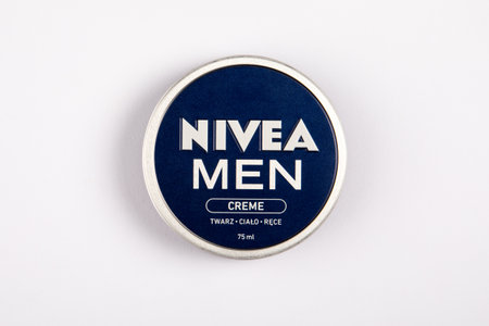 Nivea Men Creme metal packaging on a white backgroundのeditorial素材