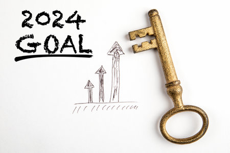 2024 Goal Concept. Business action plan strategy