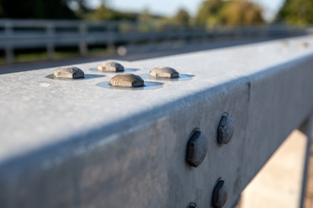 Close-up of large metal screws, engineering solutionsの写真素材