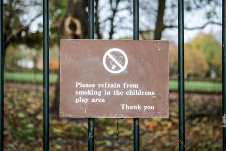 No Smoking Sign in Childrens Play Areaの写真素材