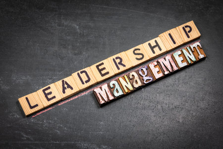 LEADERSHIP Versus MANAGEMENT Organizational Decision And Direction Comparisonの写真素材