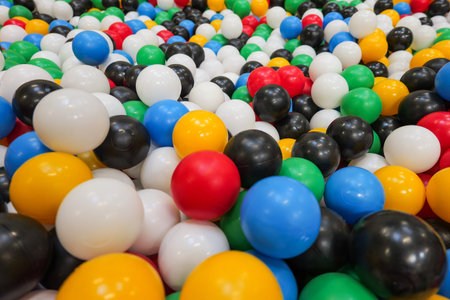 Play Area Filled With Plastic Balls Creating Dense Surface