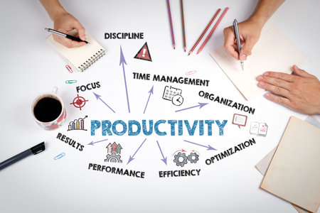 Productivity Planning Workspace With Business Strategy Notes and Time Management Concepts