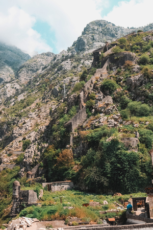 Old Fortress St. John San Giovanni in Kotor, Montenegro.の写真素材