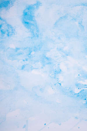 watercolor texture. Blue background. Blue watercolor pastel, pale on paperの写真素材