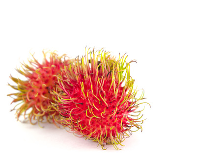 Rambutan is fruit southern asian flavor sweet. Isolated on white backgroundの写真素材