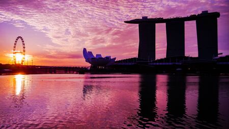 sunrise at Marina bayのeditorial素材