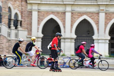 Kuala Lumpur, Malaysia-March 20: Many people are playing on the sport activities at Sultan Abdul Samad Building on March 20, 2016 at Kuala Lumpur , Malaysiaのeditorial素材