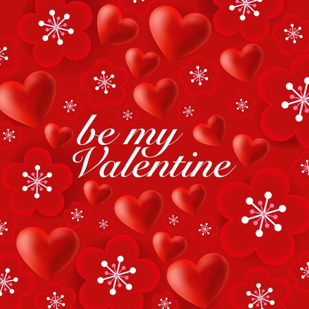 Happy Valentine\'s Day card with heartsのイラスト素材