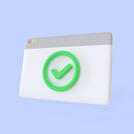 Interface desktop windows with a check mark, a sign of the cross and arrow mouse icon. realistic right and wrong button symbols 3d render, online banking payment and investment concept.の写真素材