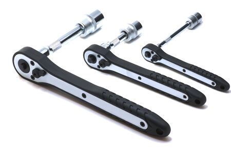 Ratchet spanners on white background