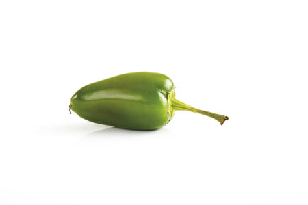 Green Jalapeno pepper, close-upの写真素材