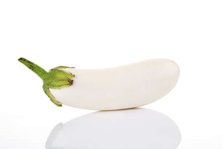 White Mini-Aubergine, close-upの写真素材