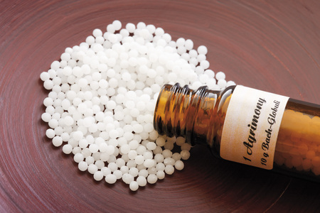 Bottle with Bach Flower Stock Remedy, Agrimonyの写真素材