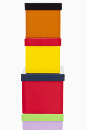 Colored boxes against white background