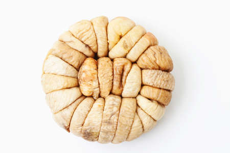 Dried figs on white background