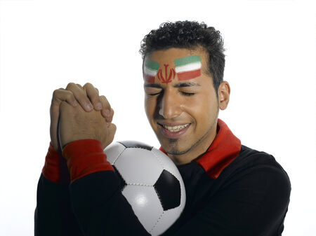 Male soccer fan from Iranの写真素材