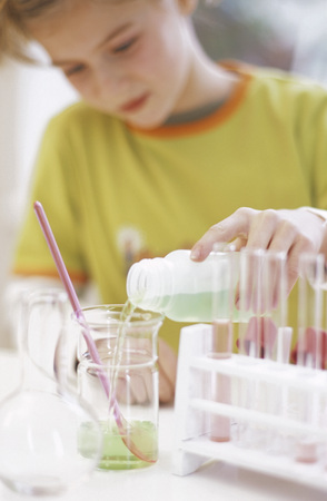 Girl  in chemical labの写真素材