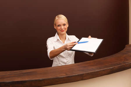 Receptionist, Freiburg, Germanyの写真素材