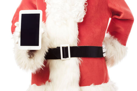 Santa Claus showing digital tabletの写真素材
