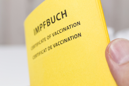 Yellow vaccination pass,Germanyの写真素材