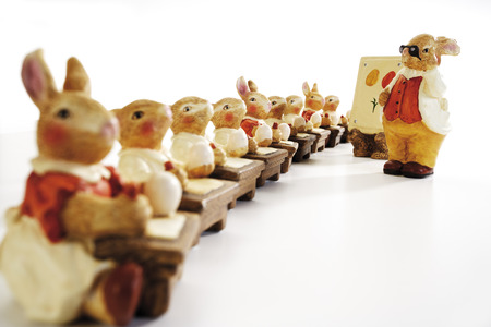 Easter bunnies in schoolの写真素材