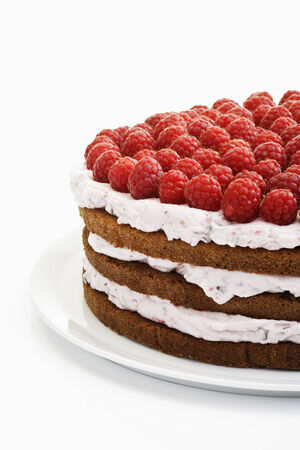 Raspberry cream cakeの写真素材