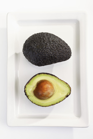 Fresh Hass avocado on plate
