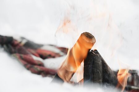 Austria, Salzburger Land, Campfireの写真素材