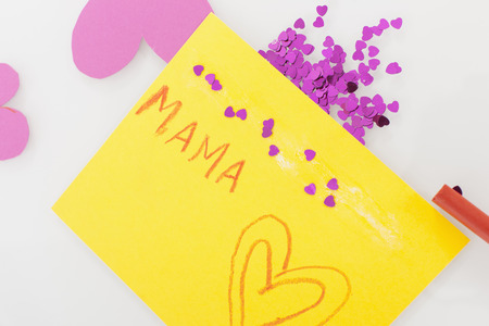 Mother day card on white backgroundの写真素材