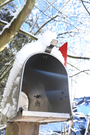 Germany, american mailbox in winterの写真素材
