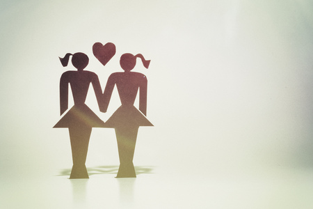 Homosexual couple, figurines, same-sex marriageの写真素材