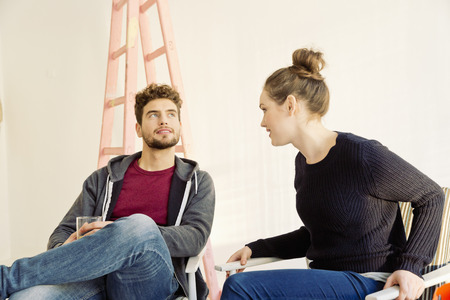 Couple talking to each otherの写真素材